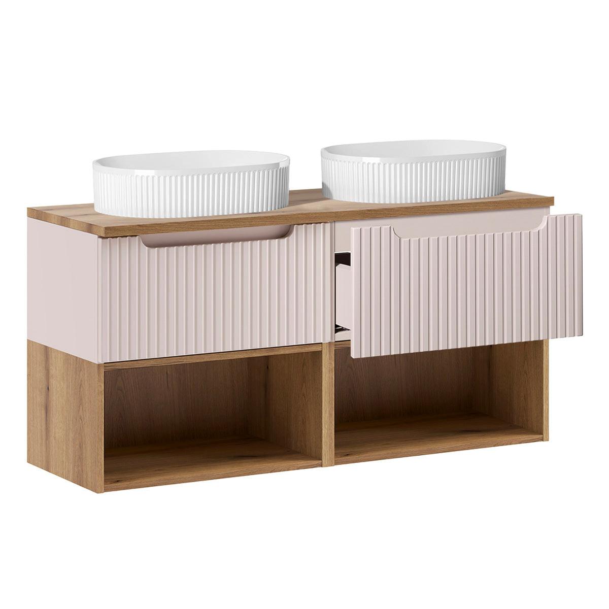 DOPPELWASCHTISCH 120.4cm Riva Kaschmir - Beige, Holzwerkstoff (120.4/60/40cm) - Petits-meubles