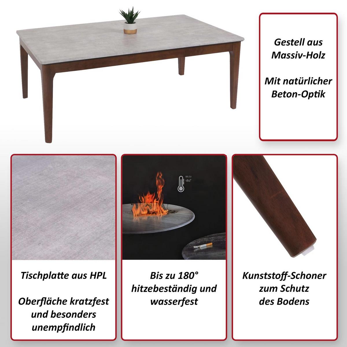 COUCHTISCH rechteck Grau - Grau, Holz (70/120/46cm) - MCW
