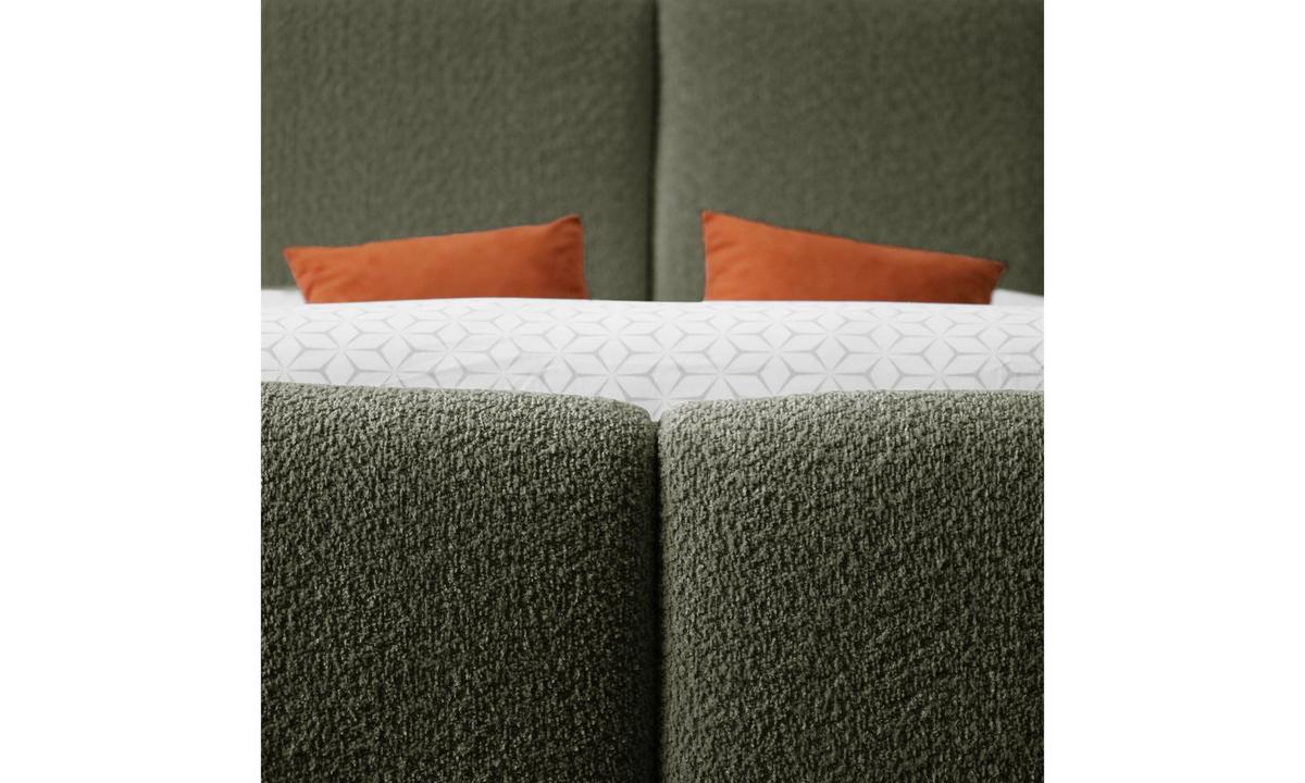 POLSTERBETT ELENA 160x200 cm Olivgrün (Anthology 12), 34 Holzlatten, Kopfteil 108 cm - Grün, Textil (160/200cm) - Lookway