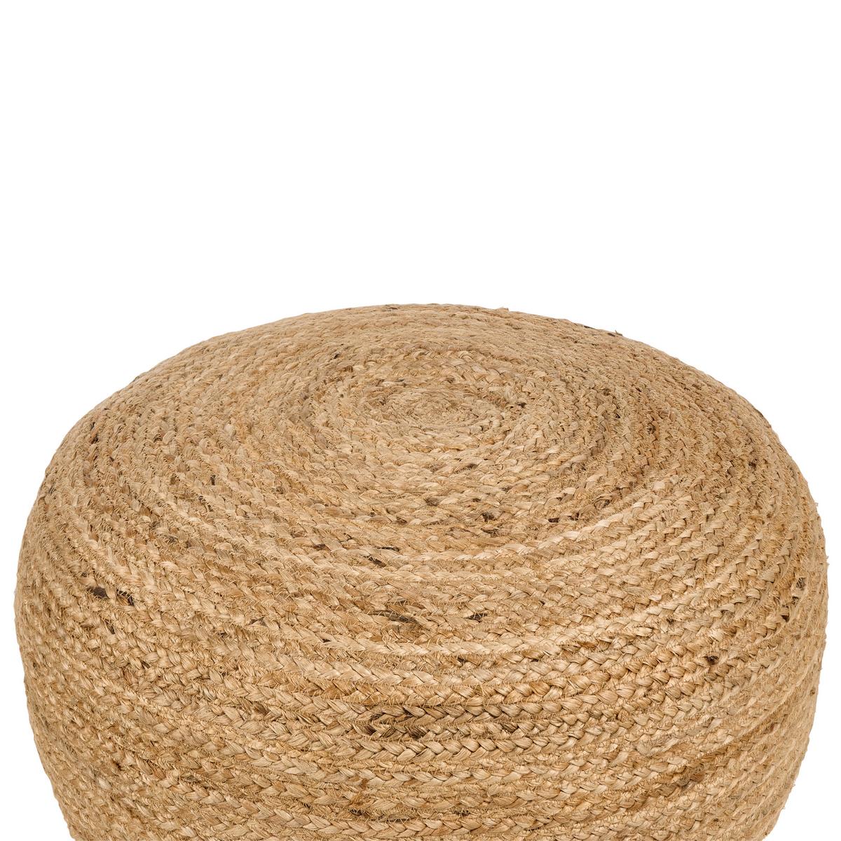 POUF Jute Beige Jutur - Beige/Naturfarben, Textil (70/30/70cm) - Beliani