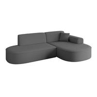 ECKSOFA Ottomane Rechts MARI-L1 - 243x171x79 cm Grau Bouclé - Schwarz/Grau, Holzwerkstoff/Kunststoff (234/163cm) - ALTDECOR