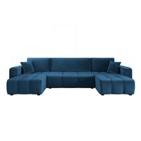 WOHNLANDSCHAFT Dagny - Blau, Holzwerkstoff/Textil (317/85/146cm) - Fun Möbel