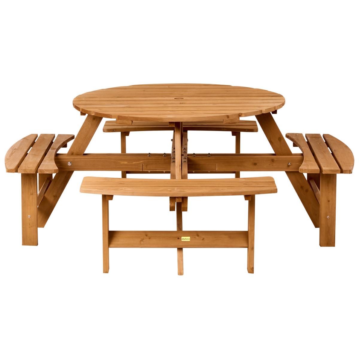 PICKNICKTISCH mit Bänken Tannenholz Hellbraun Caparcotta - Hellbraun, Holz - Beliani