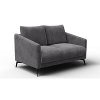 SOFA VILT 2-Sitzer, dunkelgrau - Dunkelgrau/Schwarz, Holzwerkstoff/Textil (142/89/94cm) - Wozimo