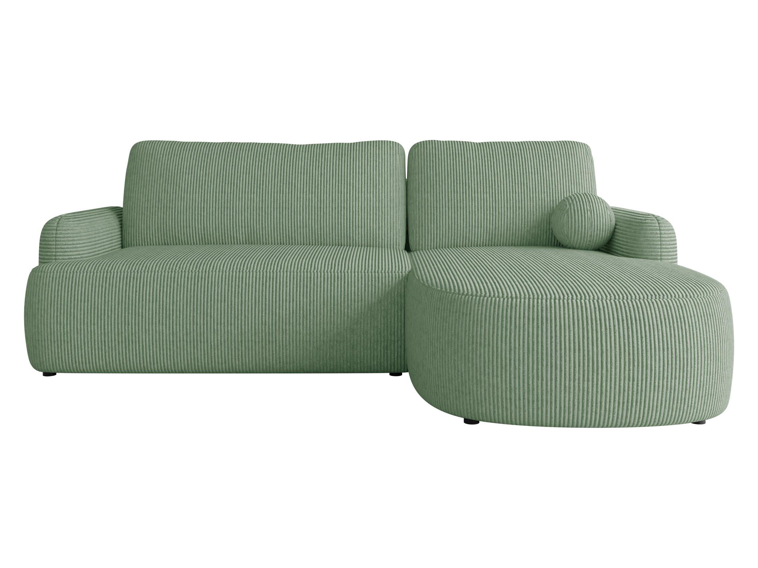 ECKSOFA Loridu Cord, Seite: Rechts - Schwarz/Mintgrün, Holz/Kunststoff (250/174cm) - MIRJAN24
