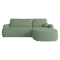 ECKSOFA Loridu Cord, Seite: Rechts - Schwarz/Mintgrün, Holz/Kunststoff (250/174cm) - MIRJAN24