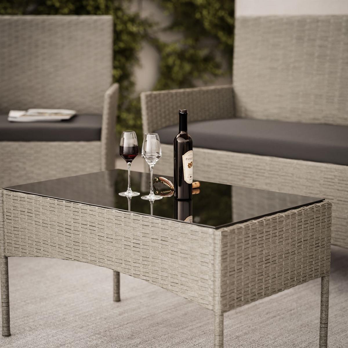 LOUNGEGARNITUR PERGOLA Rattan Gartenmöbelset - Grau, Kunststoff - Lookway