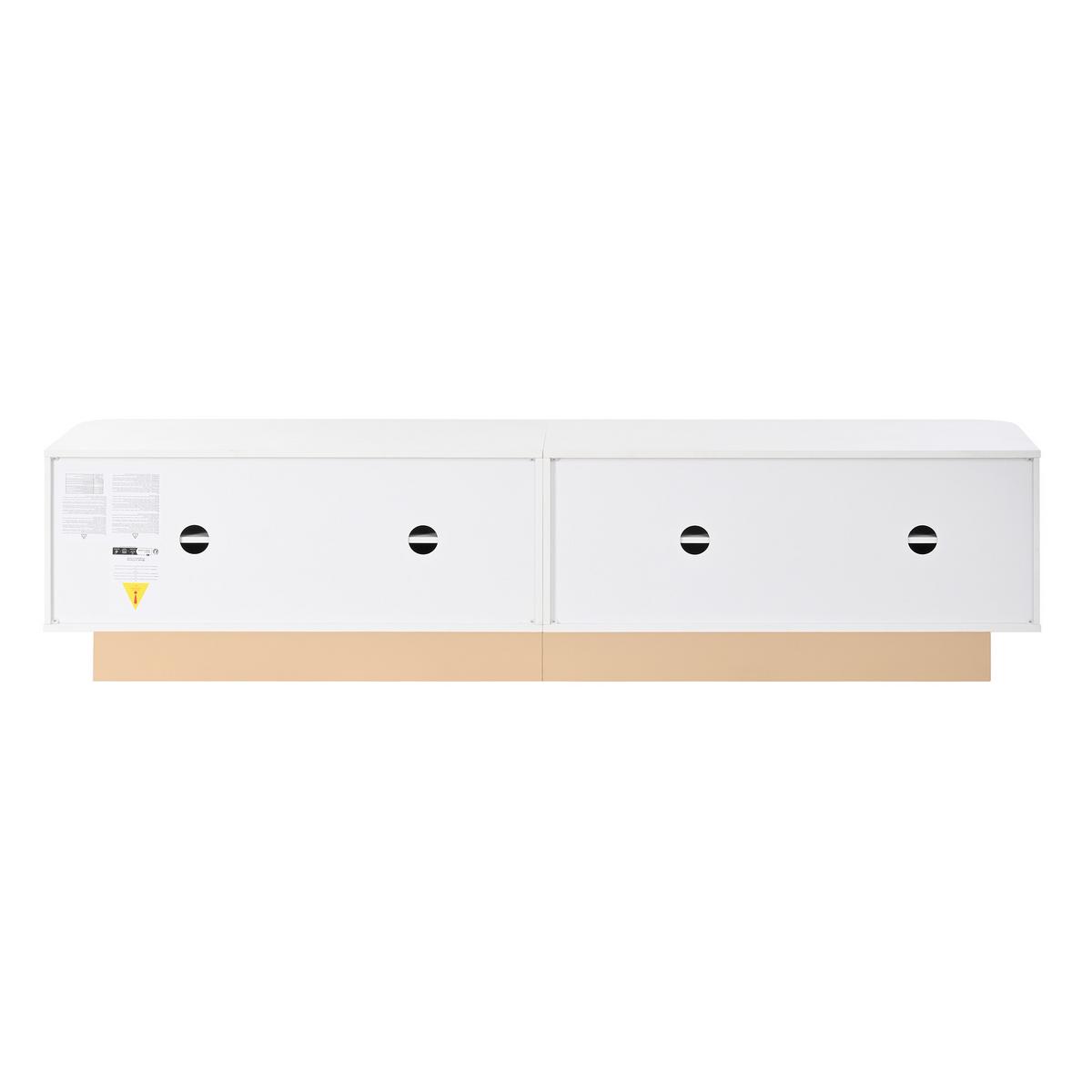 TV-LOWBOARD Luxus-Rillen-Design & abgerundete Ecken - Weiß, Holzwerkstoff (200/47.5/40cm) - Urban Meuble