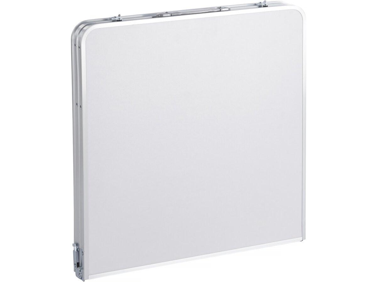 GARTEN-ESSMÖBELENSEMBLE ensembe table de camping et 4 tabourets pliants - 125 x 60 cm - blanc weiss - Weiß, Metall - Habitat Garten