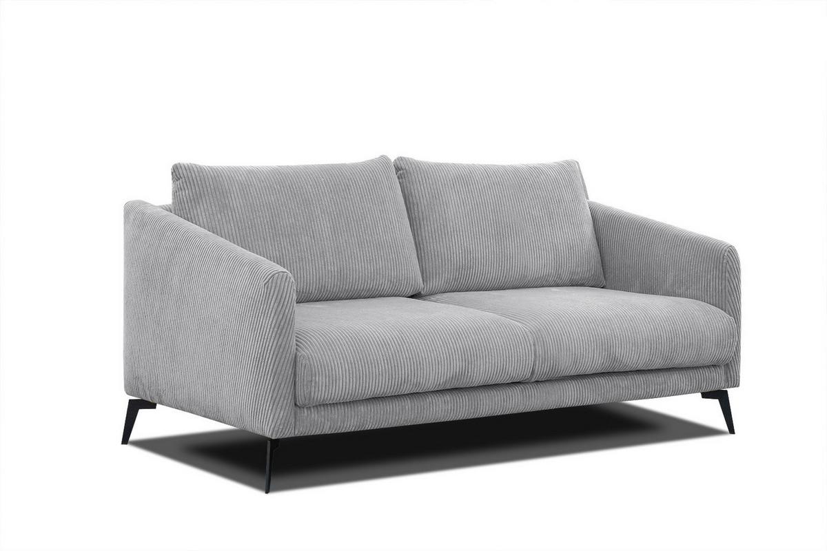 SOFA VILT 2,5-Sitzer, hellgrau - Hellgrau/Schwarz, Holzwerkstoff/Textil (202/89/94cm) - Wozimo