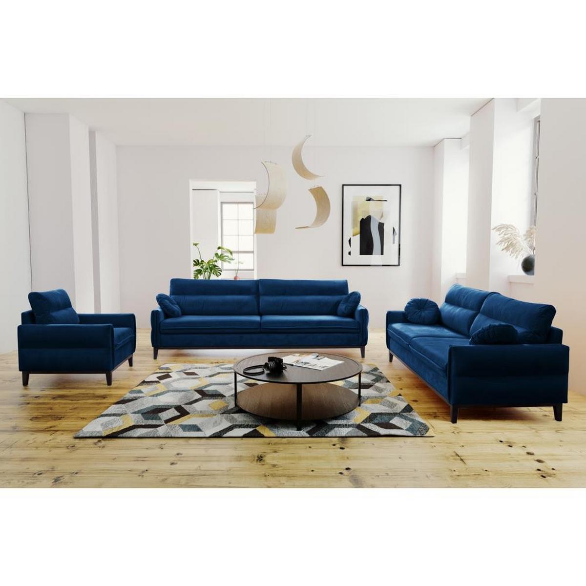 RELAXSESSEL Belweder Velours dunkelblau - Dunkelblau, Holz/Textil (94/95/94cm) - Beautysofa