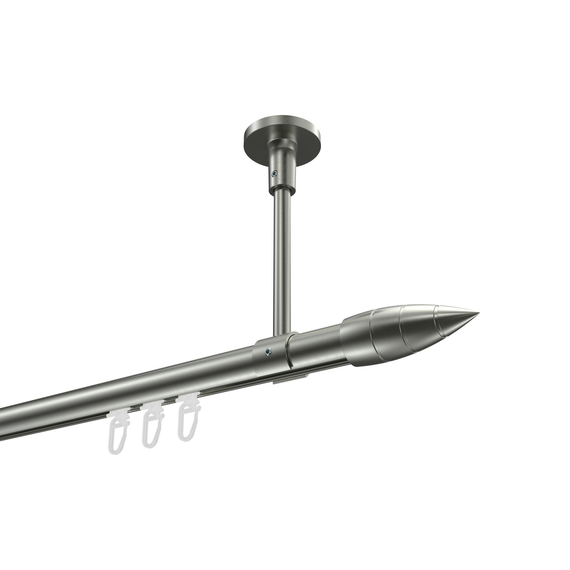 GARDINENSTANGE INNENLAUF Sonette Samanto 520 cm (geteilt in 4 x 130 cm), 1-läufig, 20 mm Ø Edelstahl-Optik - Edelstahlfarben, Metall (520cm) - INTERDECO