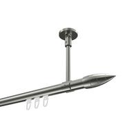 GARDINENSTANGE INNENLAUF Sonette Samanto 520 cm (geteilt in 4 x 130 cm), 1-läufig, 20 mm Ø Edelstahl-Optik - Edelstahlfarben, Metall (520cm) - INTERDECO
