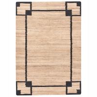 TEPPICH Schwarz/Beige 160/230 cm Jute Gondia - Beige, Textil (160/230cm) - Beliani