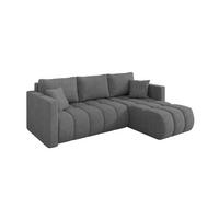 ECKSOFA mit Schlaffunktion Ottomane Rechts GARD-L 226x146x85 Grau Velours - Taupe/Schwarz, Holzwerkstoff/Kunststoff (226/146cm) - ALTDECOR