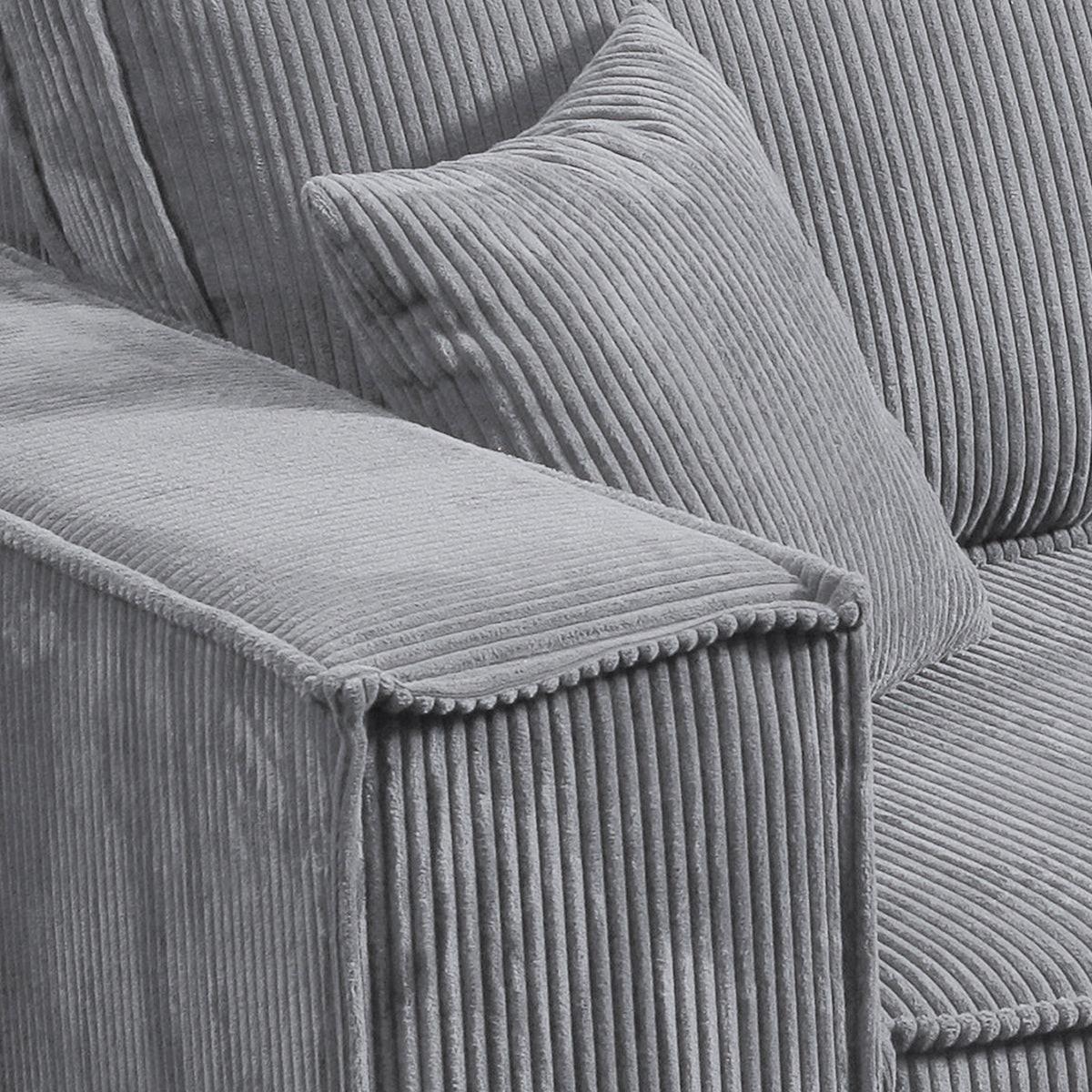 SOFA Isaac 4 Sitzplätze Hellgrau - Grau, Holzwerkstoff (255/85/105cm) - Petits-meubles
