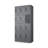 MEHRZWECKSCHRANK mit 12 Fächer Anthrazit Stahl 90x180x40cm - Anthrazit, Metall (90/185/40cm) - Muralo