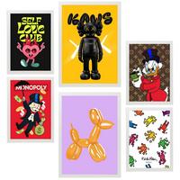 POSTER Set Mit 6 Der Humor Ikonischer Charaktere A3 & A4 Weißer Rahmen - Weiß, Papier (29/3cm) - Nacnic