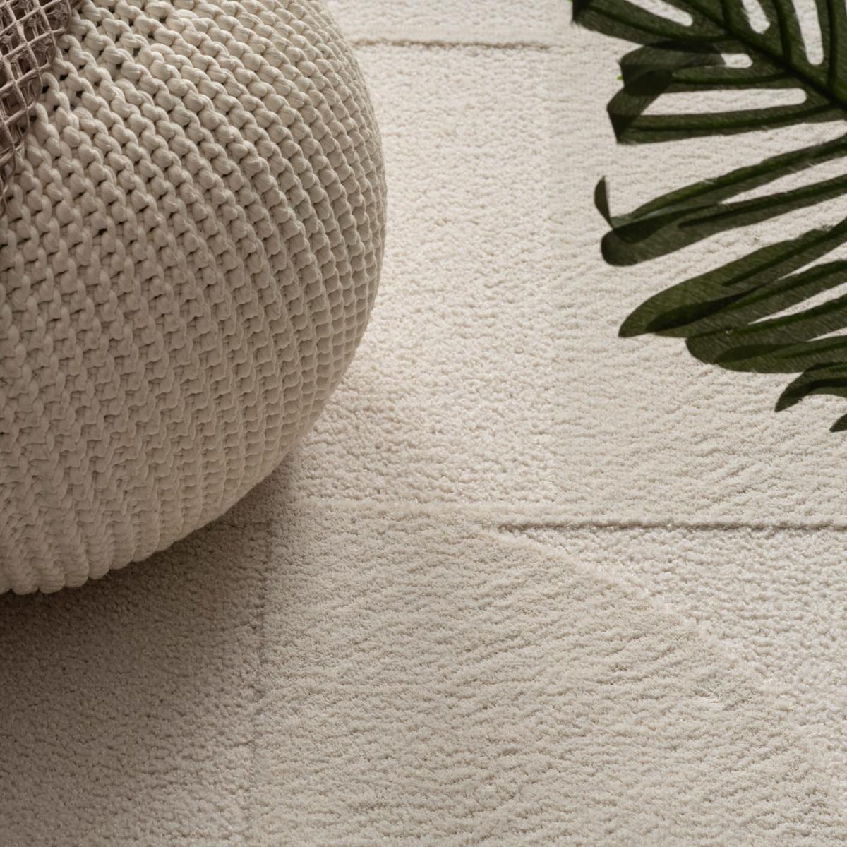 KURZFLORTEPPICH, mit Struktur, aus Polyester, Florhöhe 10 mm, Creme, 120 x 170 cm - Beige, Textil (170/120cm) - KADIMA DESIGN