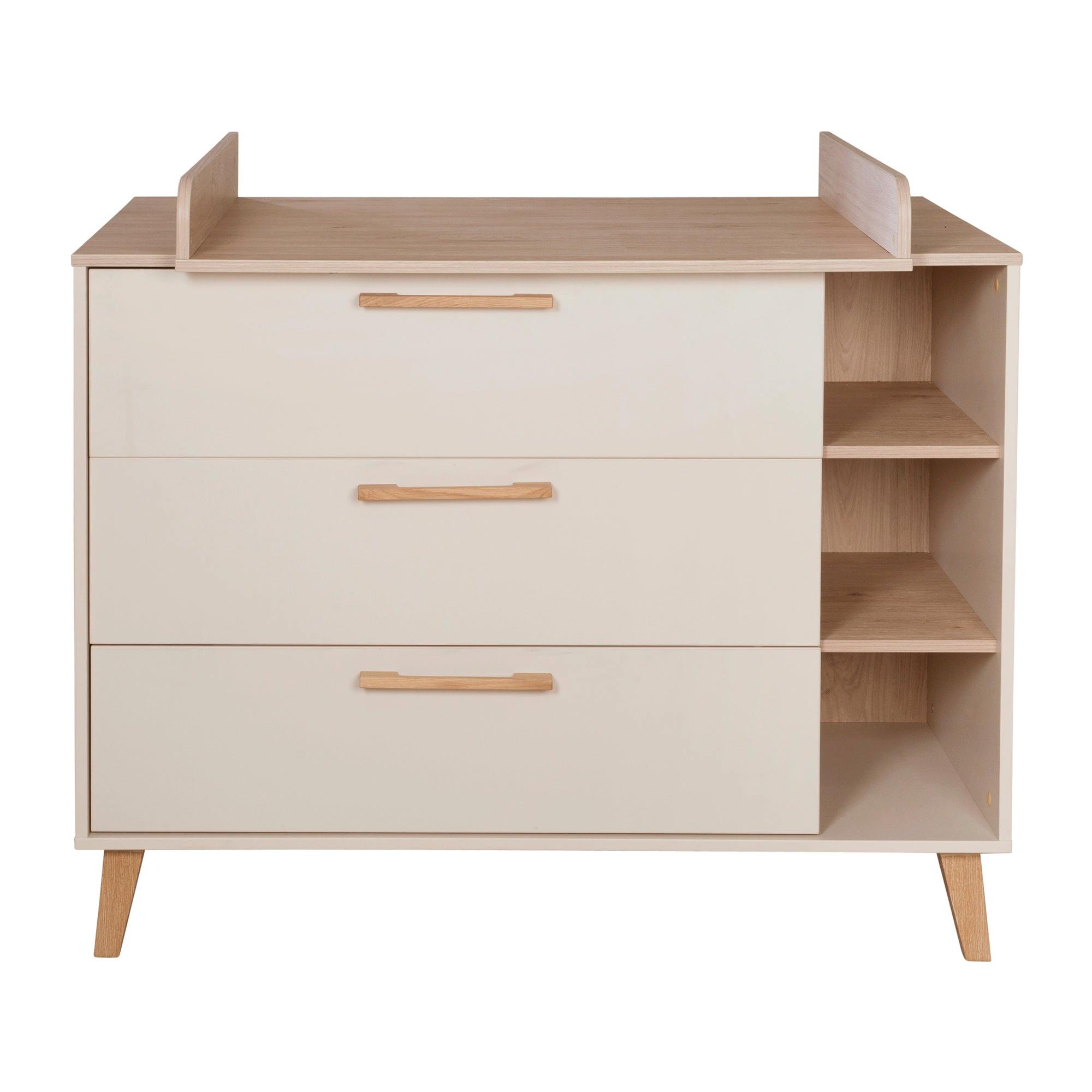 WICKELKOMMODE breit inkl. Wickelansatz Jil - Kastanienfarben/Kaschmir, Holz/Holzwerkstoff (117/103/78cm) - Roba