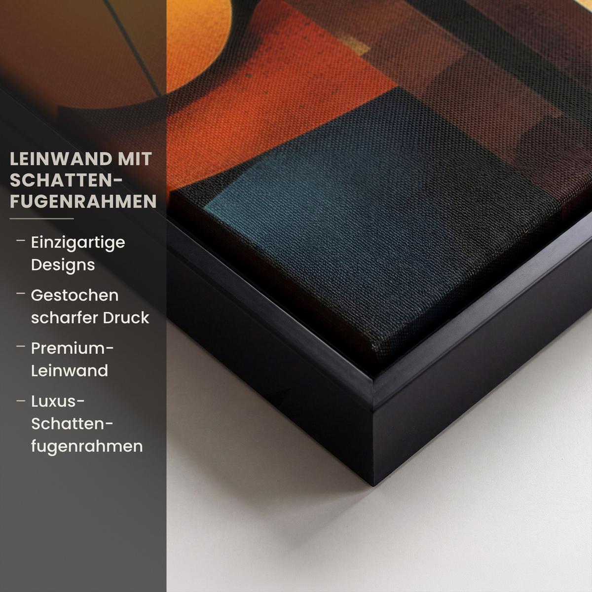 LEINWAND Bilder mit Rahmen - Figuren - Abstrakt - Symbole - 50x50 - Terracotta, Textil (50/50cm) - MuchoWow