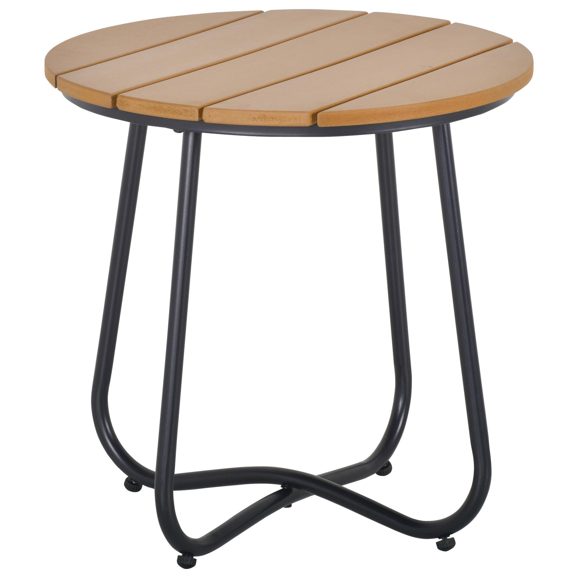 GARTEN BEISTELLTISCH, Braun, Stahl - Braun, Metall (49/49/48cm) - Outsunny