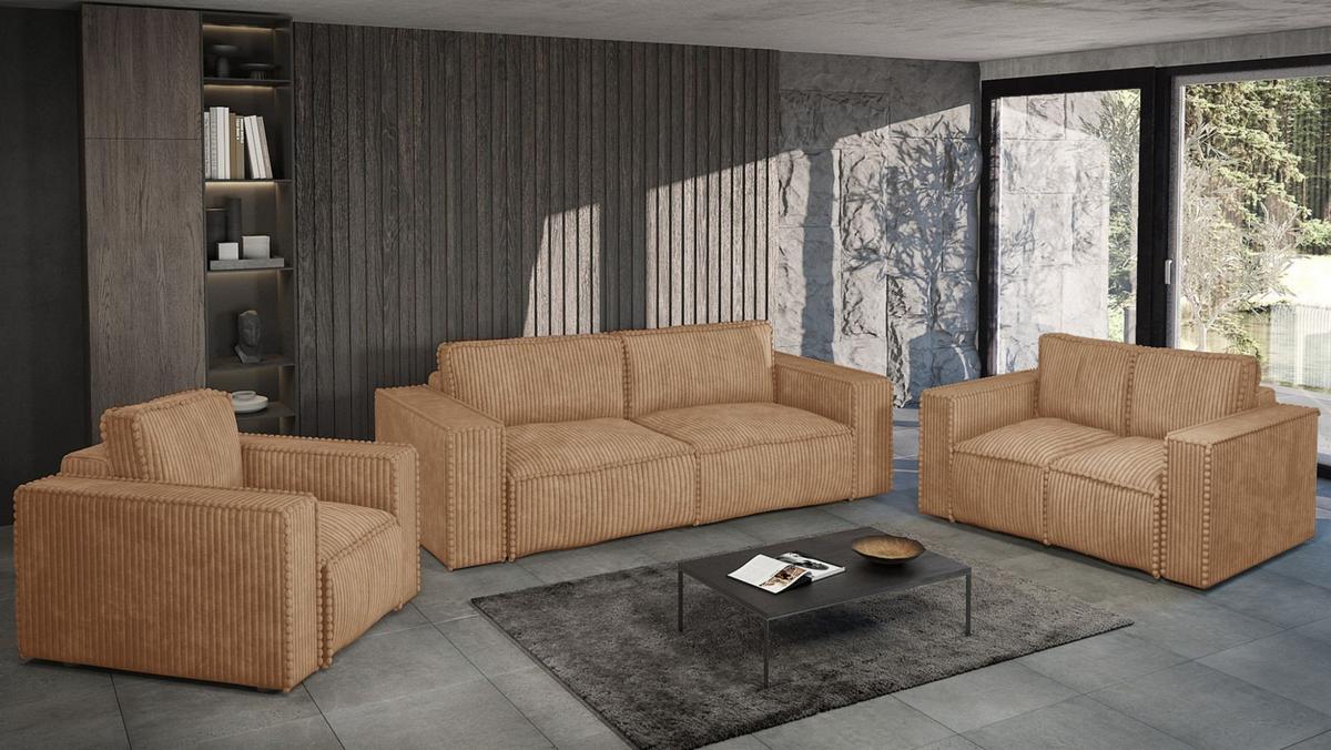 SOFA 2-sitzer Vajana - Rotbraun, Holzwerkstoff/Textil (150/86/102cm) - Fun Möbel