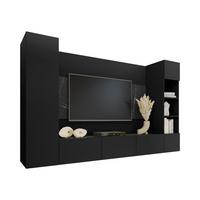 WOHNWAND Deromi IV - Schwarz, Holzwerkstoff (260/150/38cm) - MIRJAN24