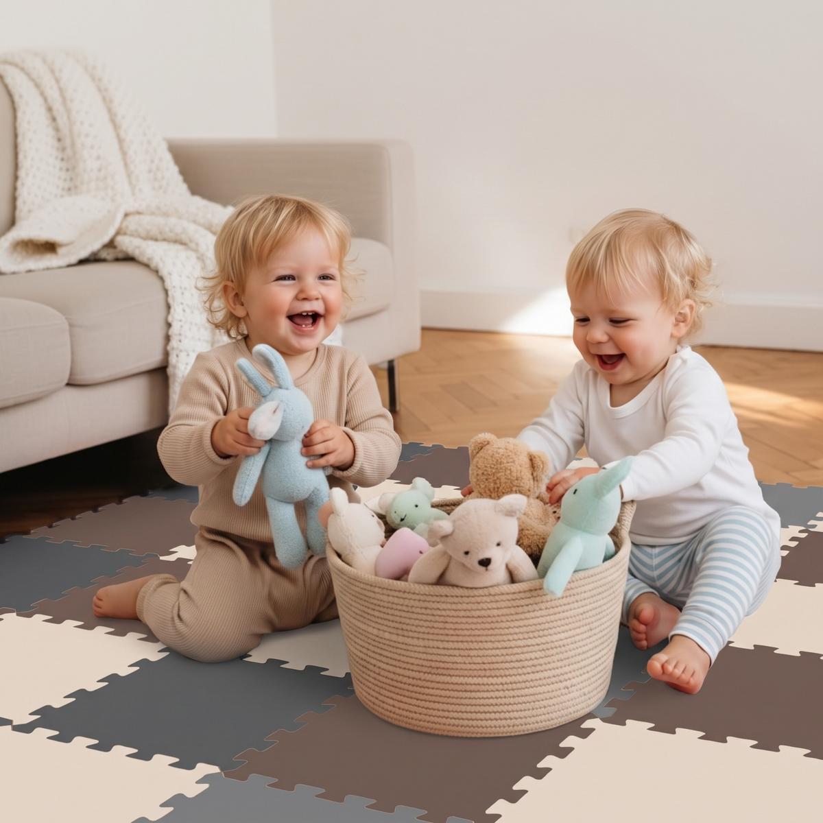 SPIELMATTE ab Null - 270/90 cm Puzzlematte Grau - Multicolor, Kunststoff (30/30cm) - Littletom