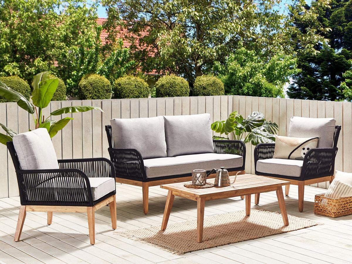 LOUNGE-SET 4-sitzer Akazienholz Grau Merano - Grau, Holz - Beliani