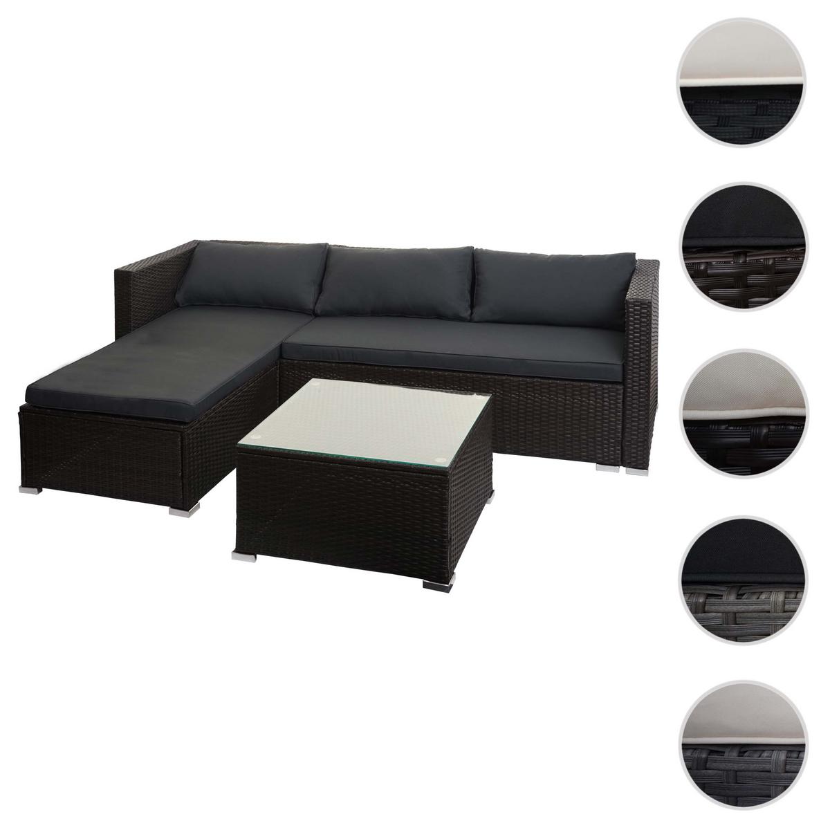 POLY-RATTAN GARNITUR Braun, Grau - Braun/Grau, Kunststoff - MCW
