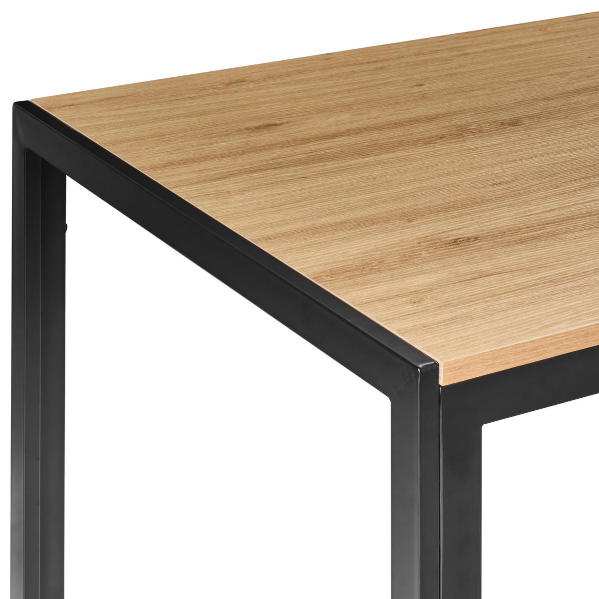 ESSTISCH Braun/Schwarz 120/80 cm Mann - Hellbraun, Holzwerkstoff (120/80/75cm) - Beliani