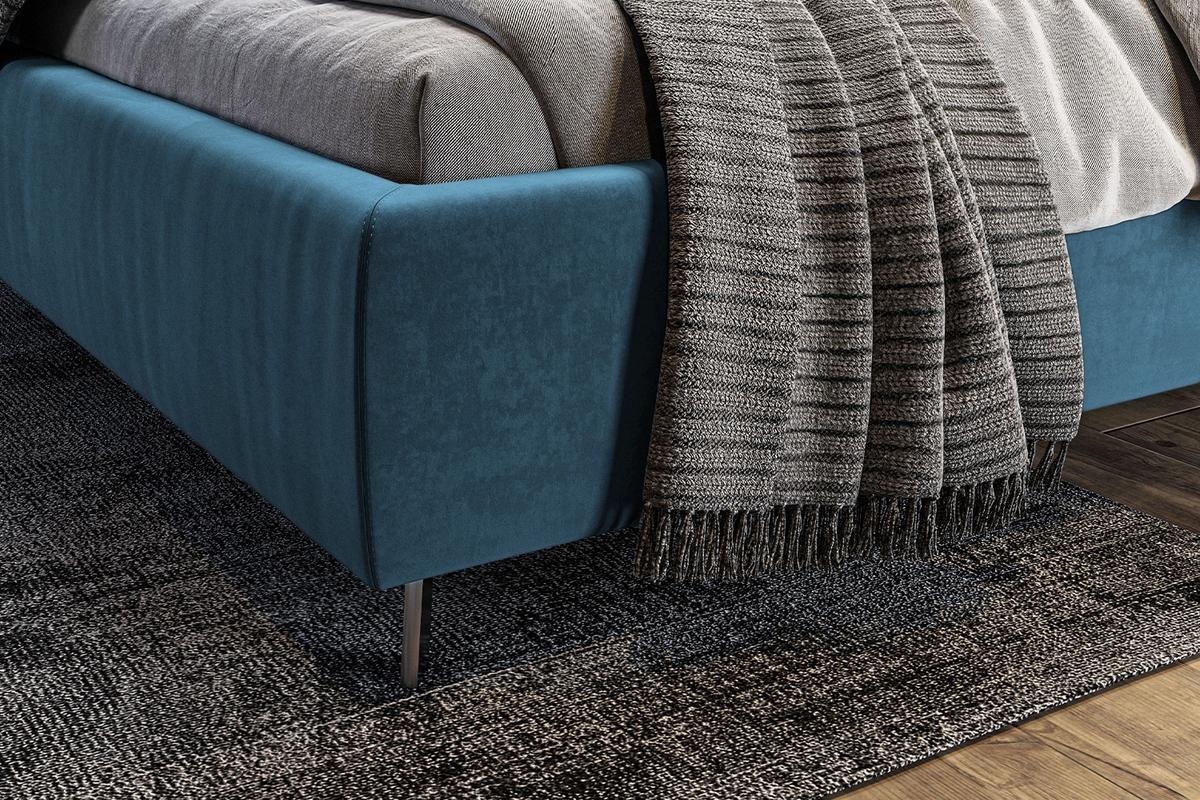 POLSTERBETT ANNY Petrol Velvet - Petrol, Textil (160/200cm) - KAWOLA