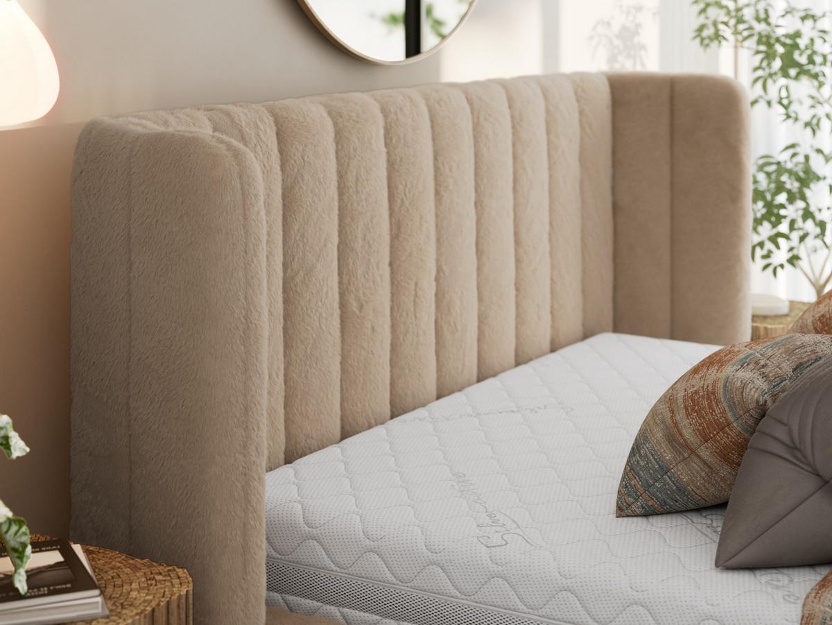 POLSTERBETT GOLETTA CLASSIC 140/200 - Beige Plüsch - Multipocket-Matratze - Beige, Textil (140/200cm) - MKS