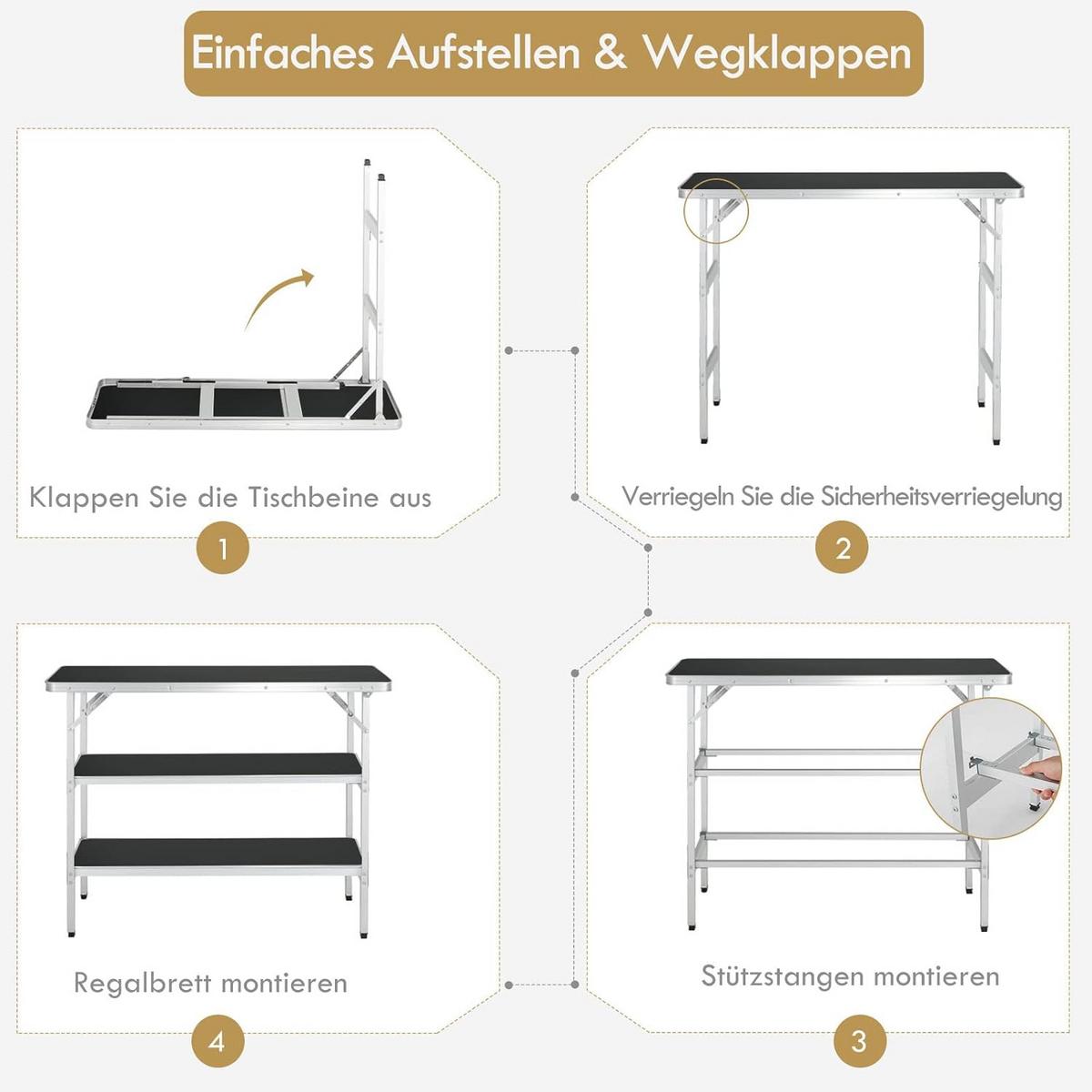 CAMPINGSCHRANK Schwarz - Schwarz, Holzwerkstoff (38/110/88cm) - COSTWAY