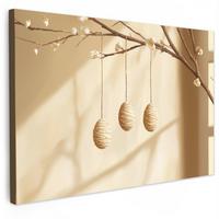 LEINWANDBILD Beige - Osterkuchen - Eier Deko Schlafzimmer 30x20 cm - Beige, Textil (30/20cm) - MuchoWow