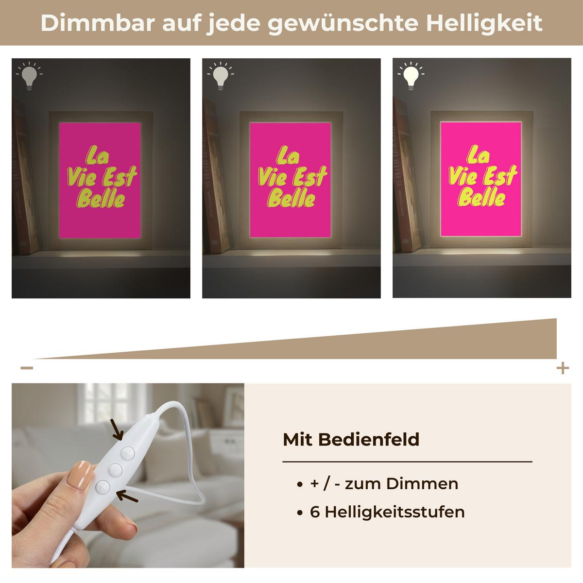 WANDLEUCHTE Zitat - Retro - Rosa 15x20 cm - Pink, Holzwerkstoff (15/20/8cm) - OnlyWow
