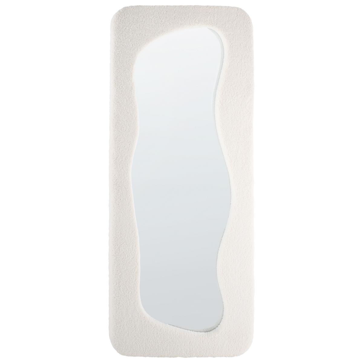 WANDSPIEGEL 70/170 cm Cremeweiß Quimper - Creme, Textil (70/170/5cm) - Beliani