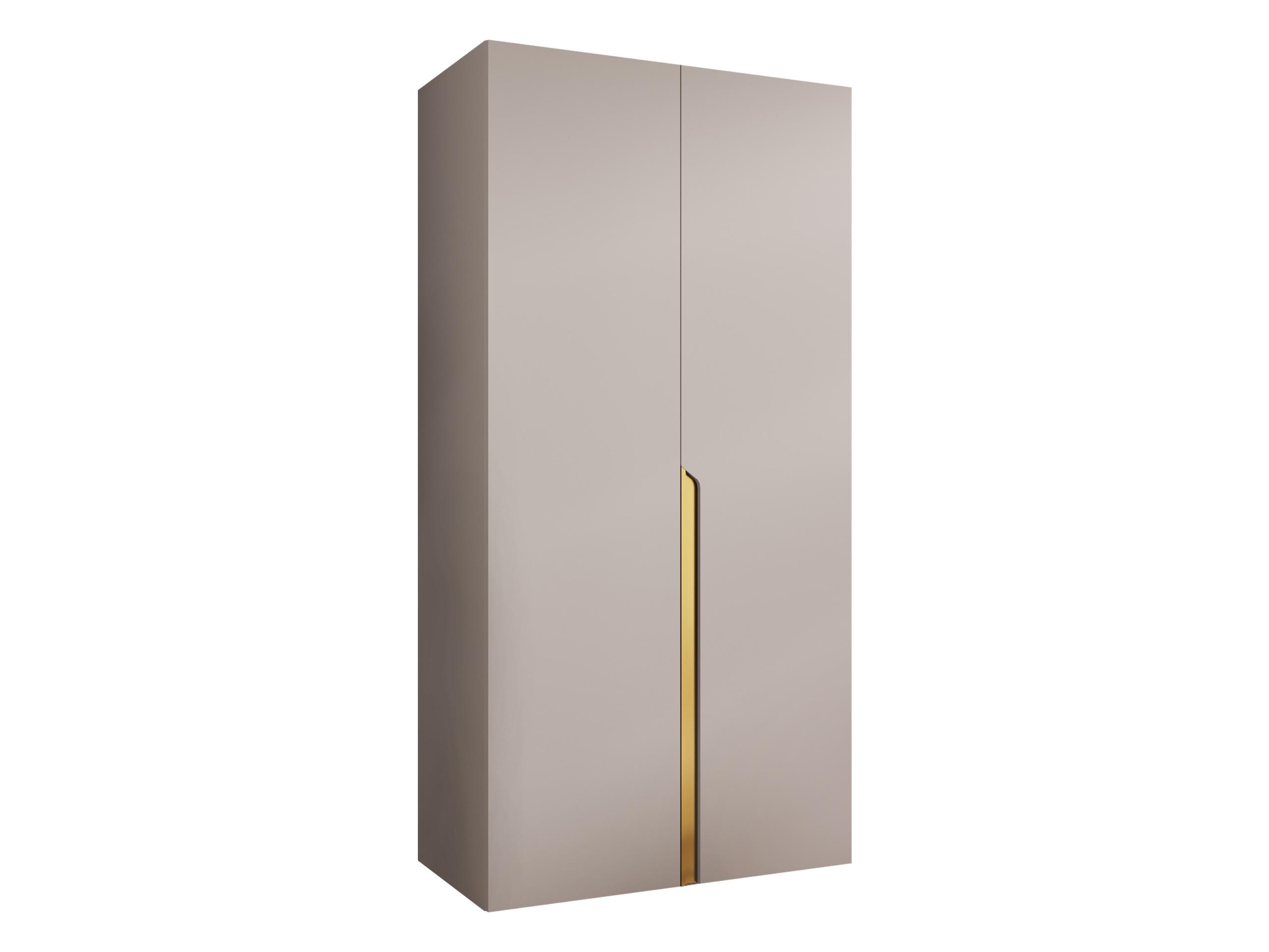 DREHTÜRENSCHRANK Mila I 100 - Kaschmir/Goldfarben, Holzwerkstoff/Kunststoff (100/202/52cm) - MIRJAN24