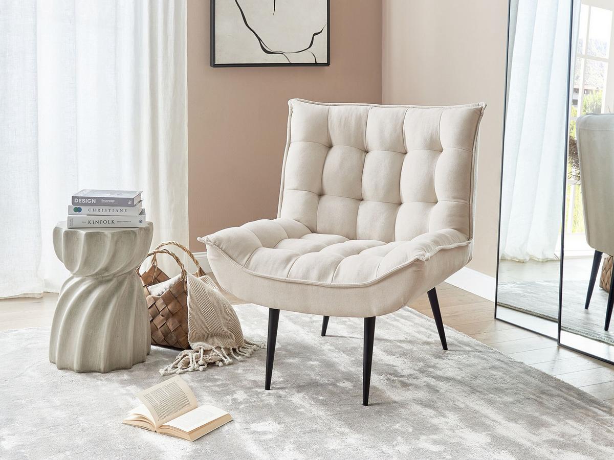 SESSEL Polsterbezug Beige Alvesta - Beige, Textil (73/92/79cm) - Beliani