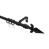 GARDINENSTANGE Olymp Matteo 200 cm, 1-läufig, 16 mm Ø Schwarz - Schwarz, Metall (200cm) - INTERDECO