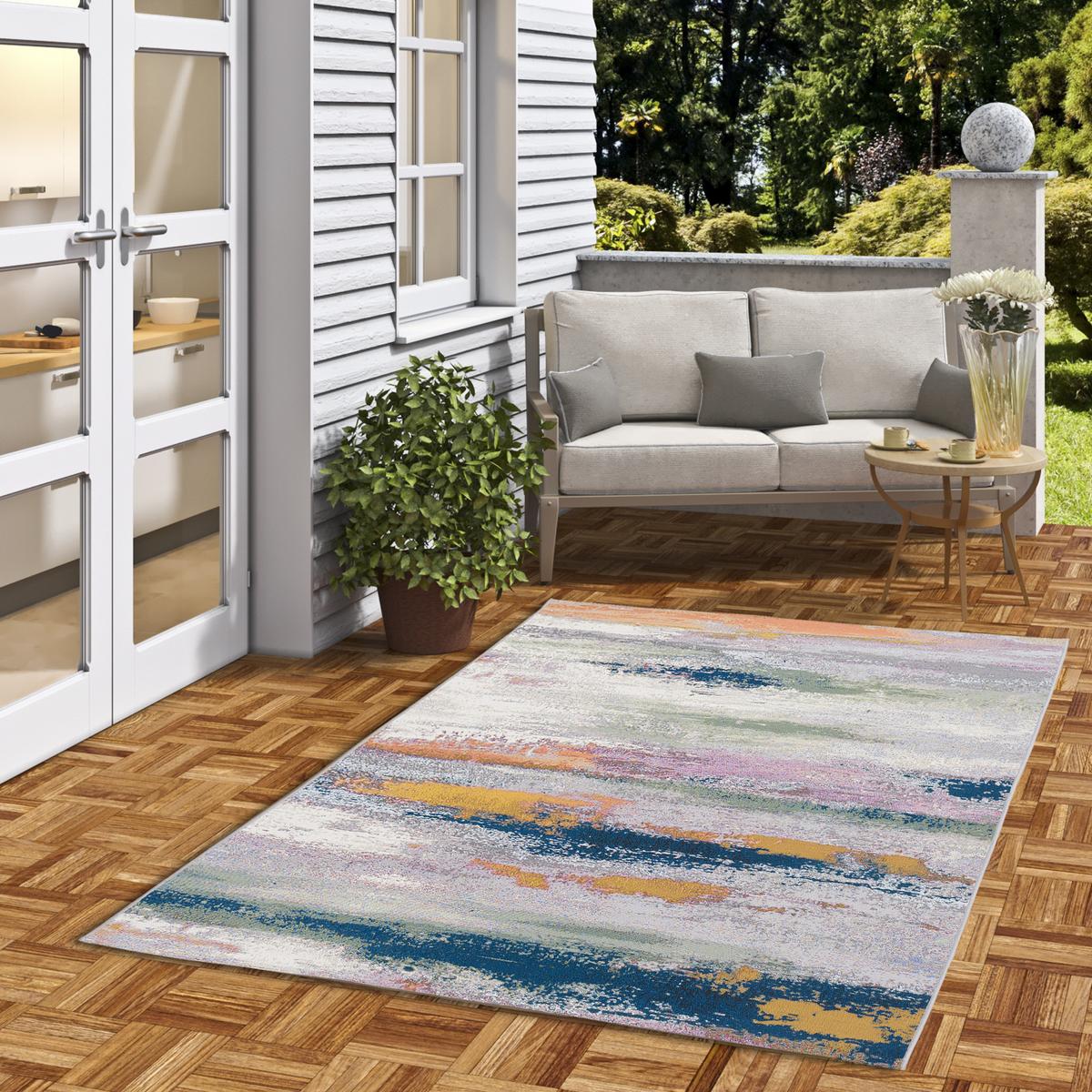 IN- UND OUTDOOR TEPPICH MALIBU - Petrol, Textil (200/285cm) - Pergamon
