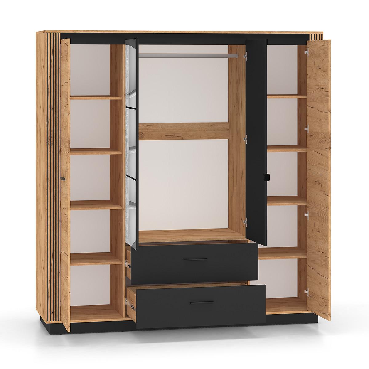 SCHRANK 4 Türen Solal Holz - Braun, Holzwerkstoff (200/210/58cm) - Petits-meubles