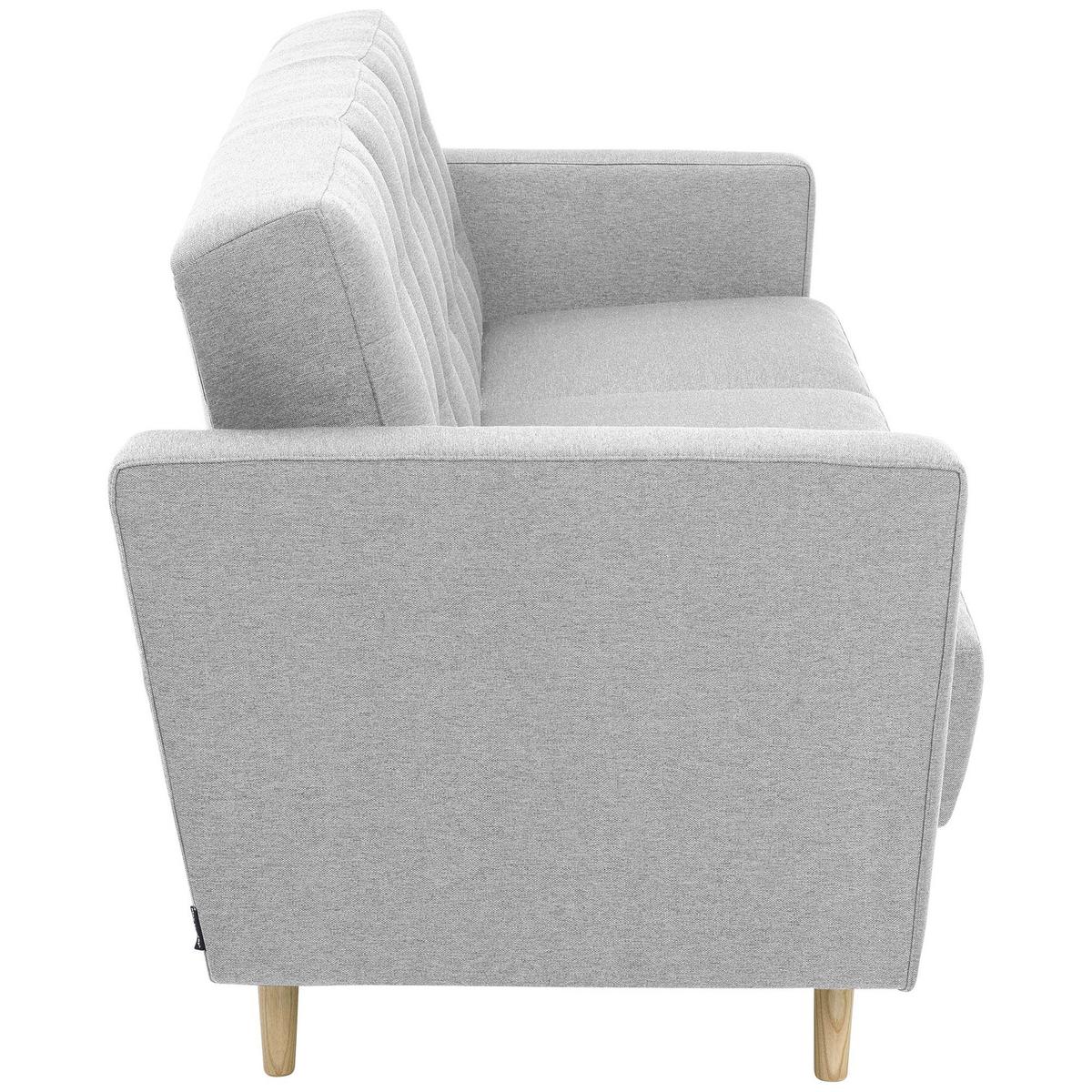 SOFA 3-Sitzer mit Bettfunktion Kazia Flachgewebe hellgrau - Hellgrau, Kunststoff (83/81/224cm) - 58aufmkessel