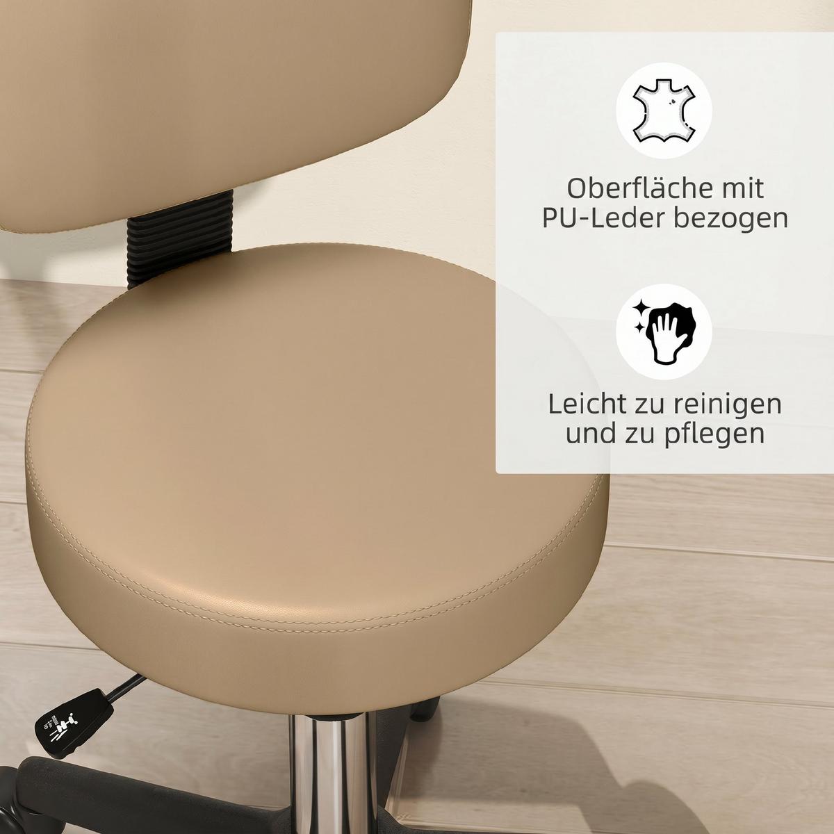 SALONHOCKER Kunstleder Schaumstoff Braun - Hellbraun, Textil (35/84/35cm) - HOMCOM