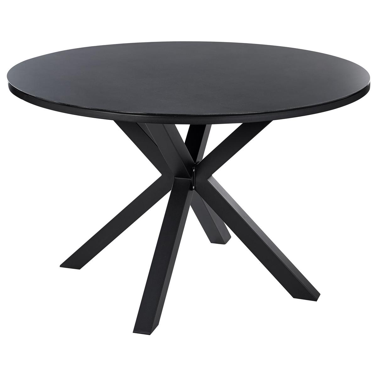 GARTENMÖBEL-SET 4-Sitzer Schwarz Polyrattan Maletto/grosseto - Schwarz, Metall - Beliani