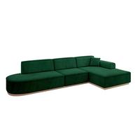 ECKSOFA Ottomane Rechts IREA-L2 - 328x171x83 cm Grün - Grün, Holzwerkstoff/Textil (171/328cm) - ALTDECOR