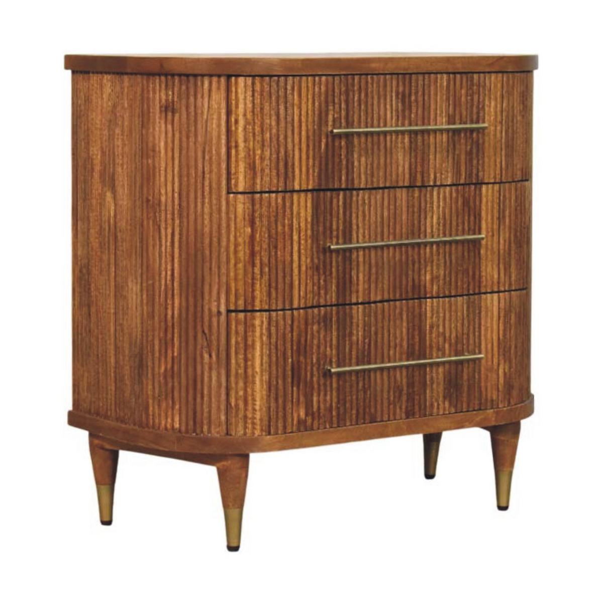 KOMMODE mit Amber-Eichen-Finish, 3 Schubladen, geröstetes Braun - Braun, Holz (80/79/40cm) - Artisan Furniture