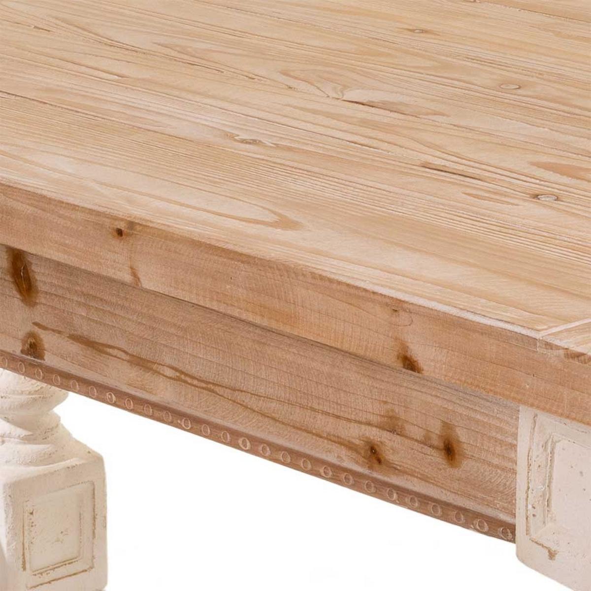 TISCH aus holz geschnitzter, Weißer 200x90x78 - Multicolor, Holz (78/200/90cm) - Wanderlust