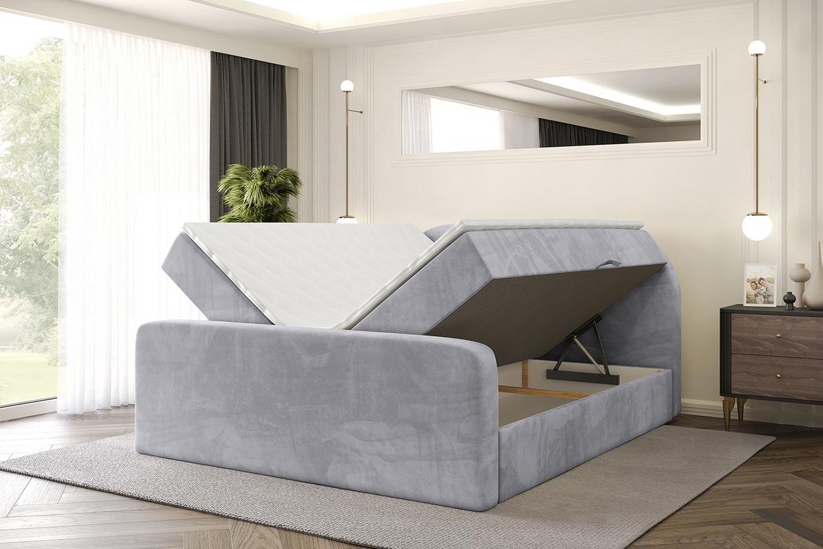 BOXBETT mit Matratze H4 und Lattenrost - NOX-Z - 120x200 - Grau Monolith - Grau, Holzwerkstoff (120/200cm) - ALTDECOR